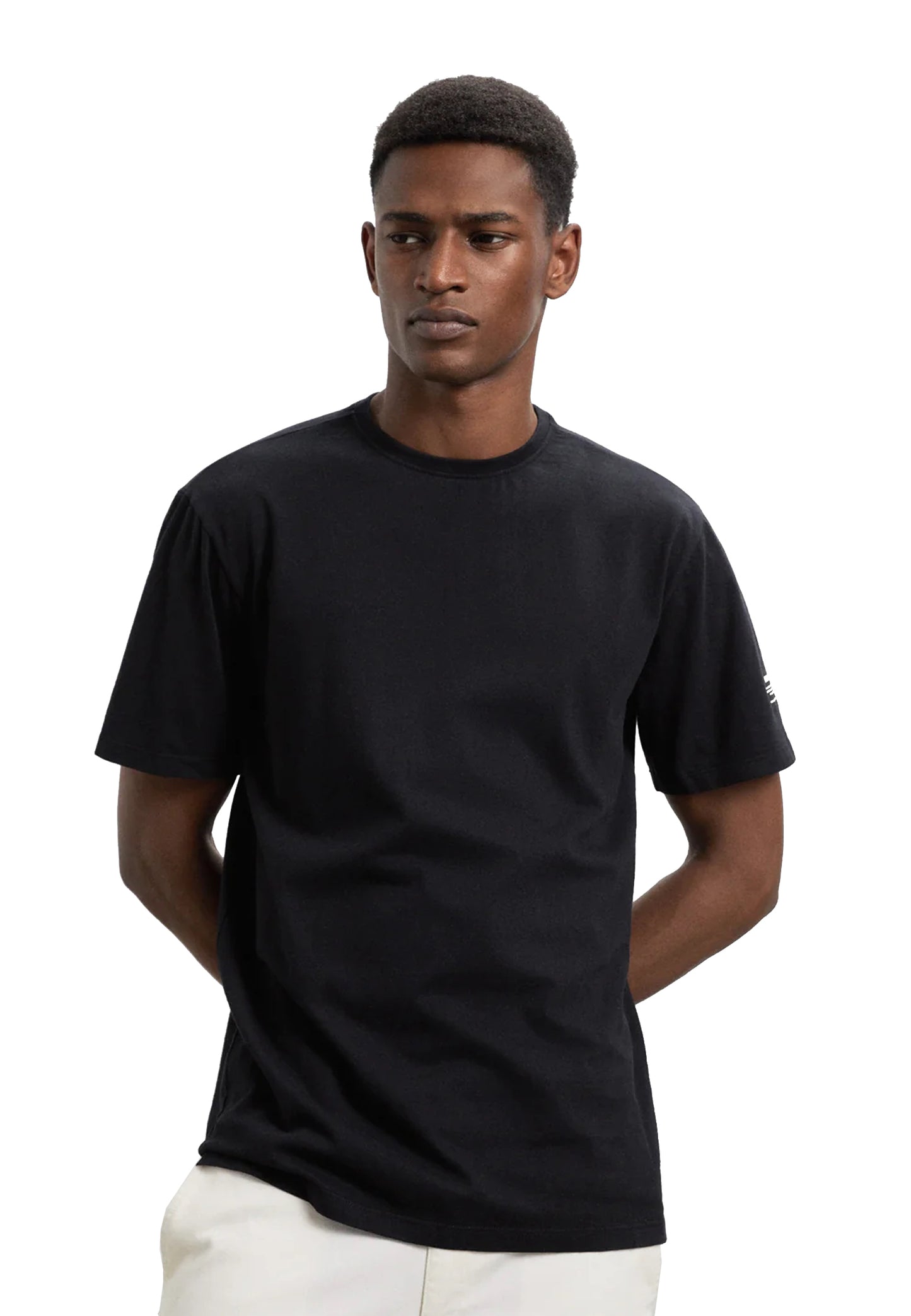 Black cotton crew neck t-shirt Vent Ecoalf A23