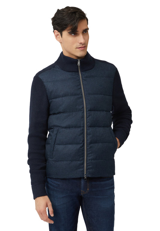 Giubbotto Bomber misto tricot blu Harmont & Blaine A23