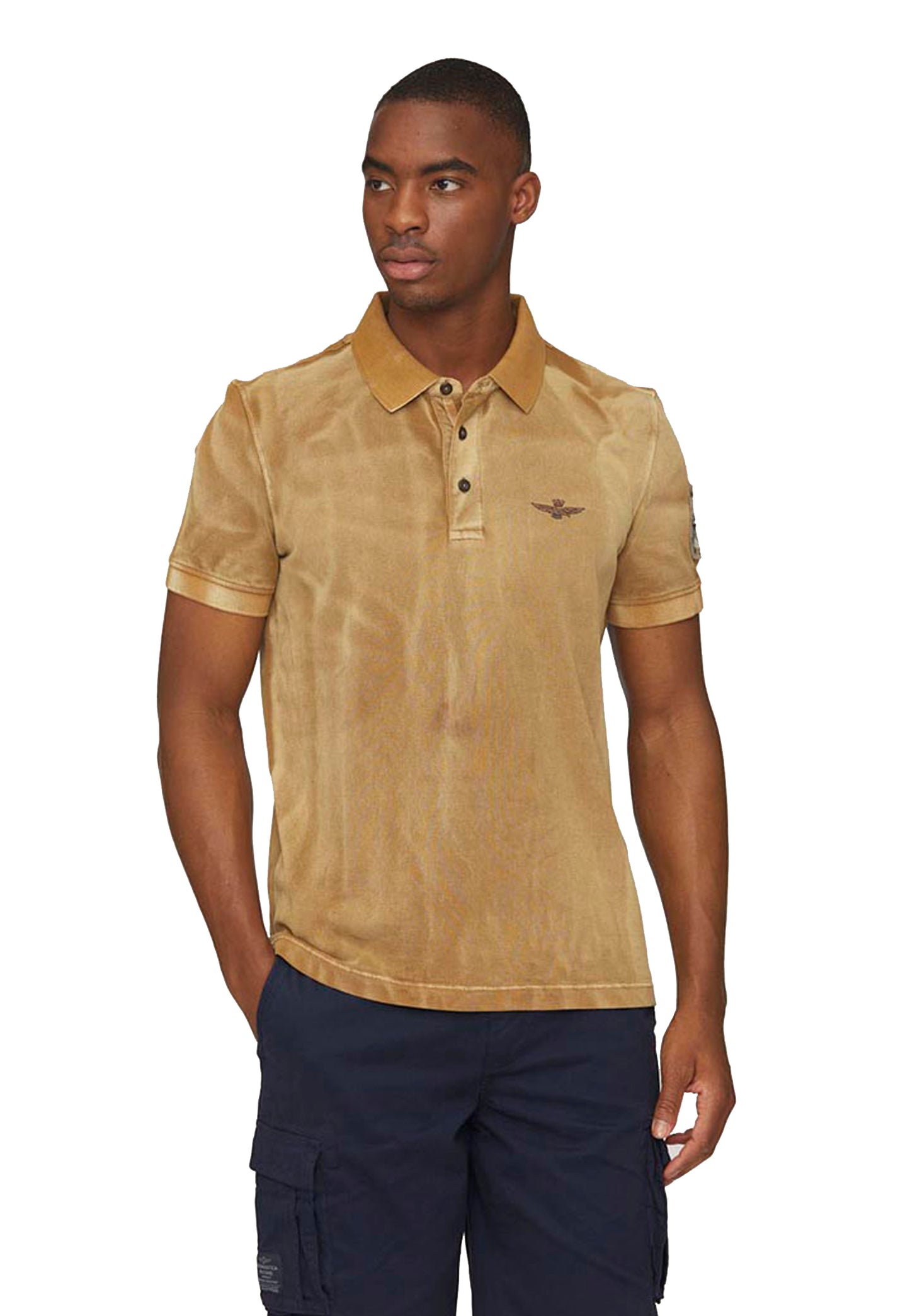 Aeronautica Militare P24 vintage brown cotton polo shirt