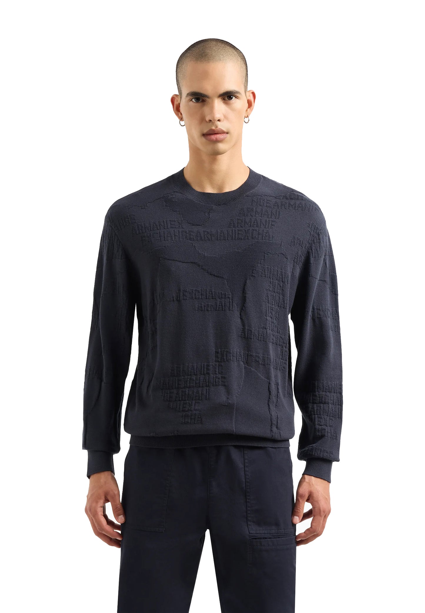 Maglione pullovert cotone blu Armani Exchange P24