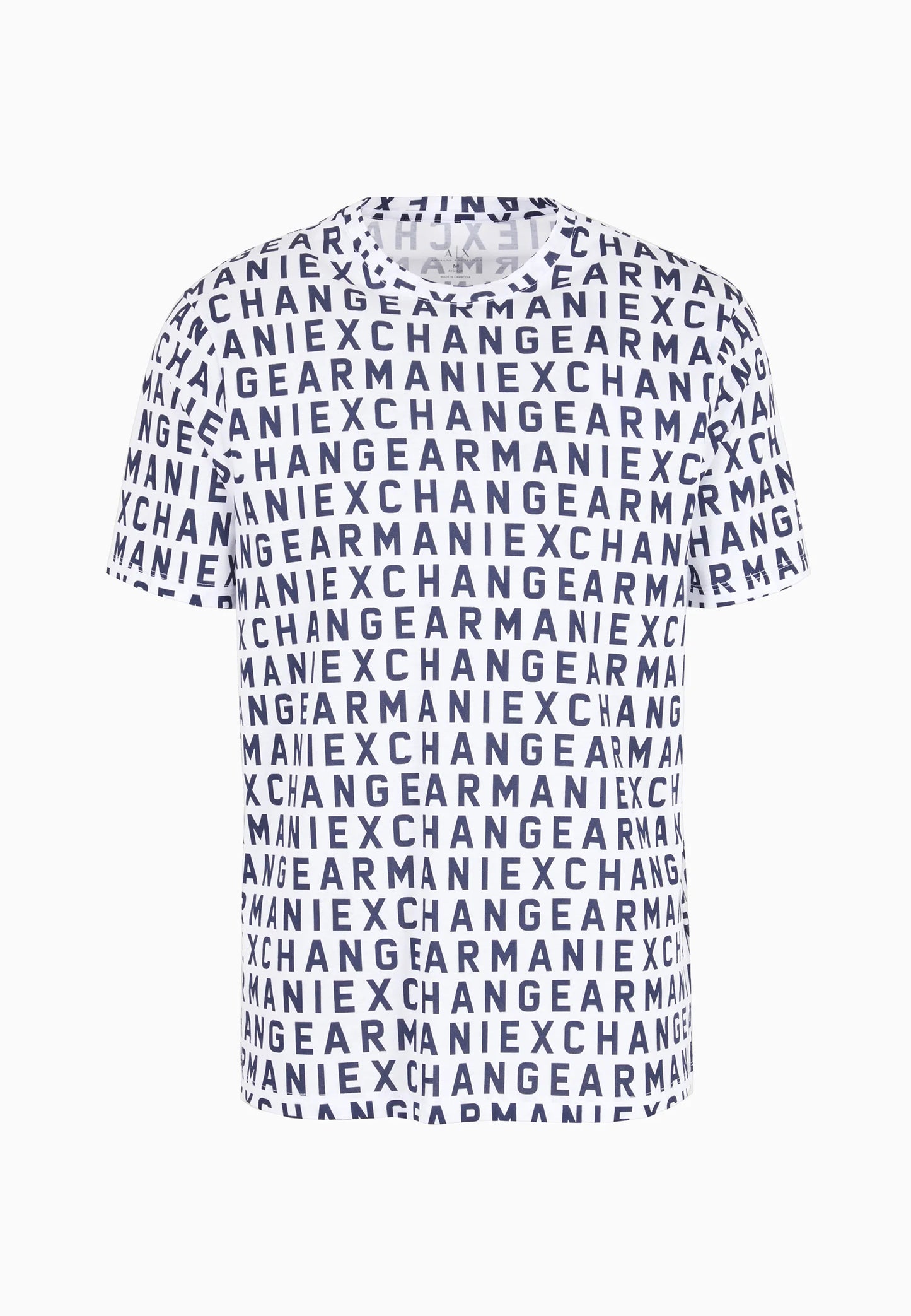 T-shirt bianca cotone girocollo scritte Armani Exchange P24