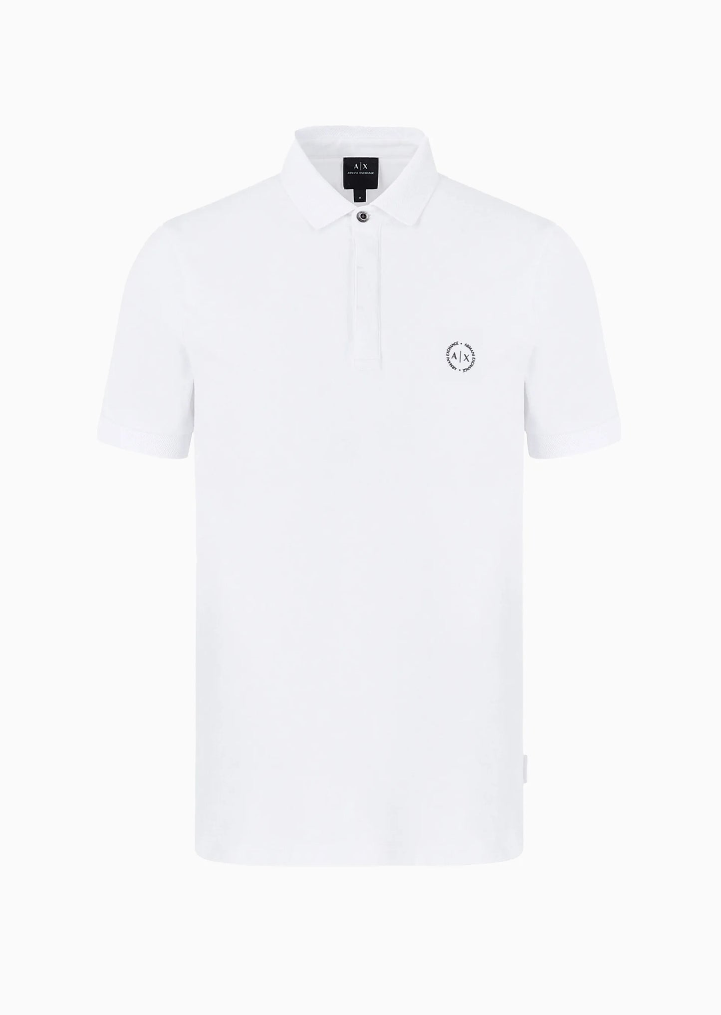 Armani Exchange P24 white short-sleeved cotton polo shirt