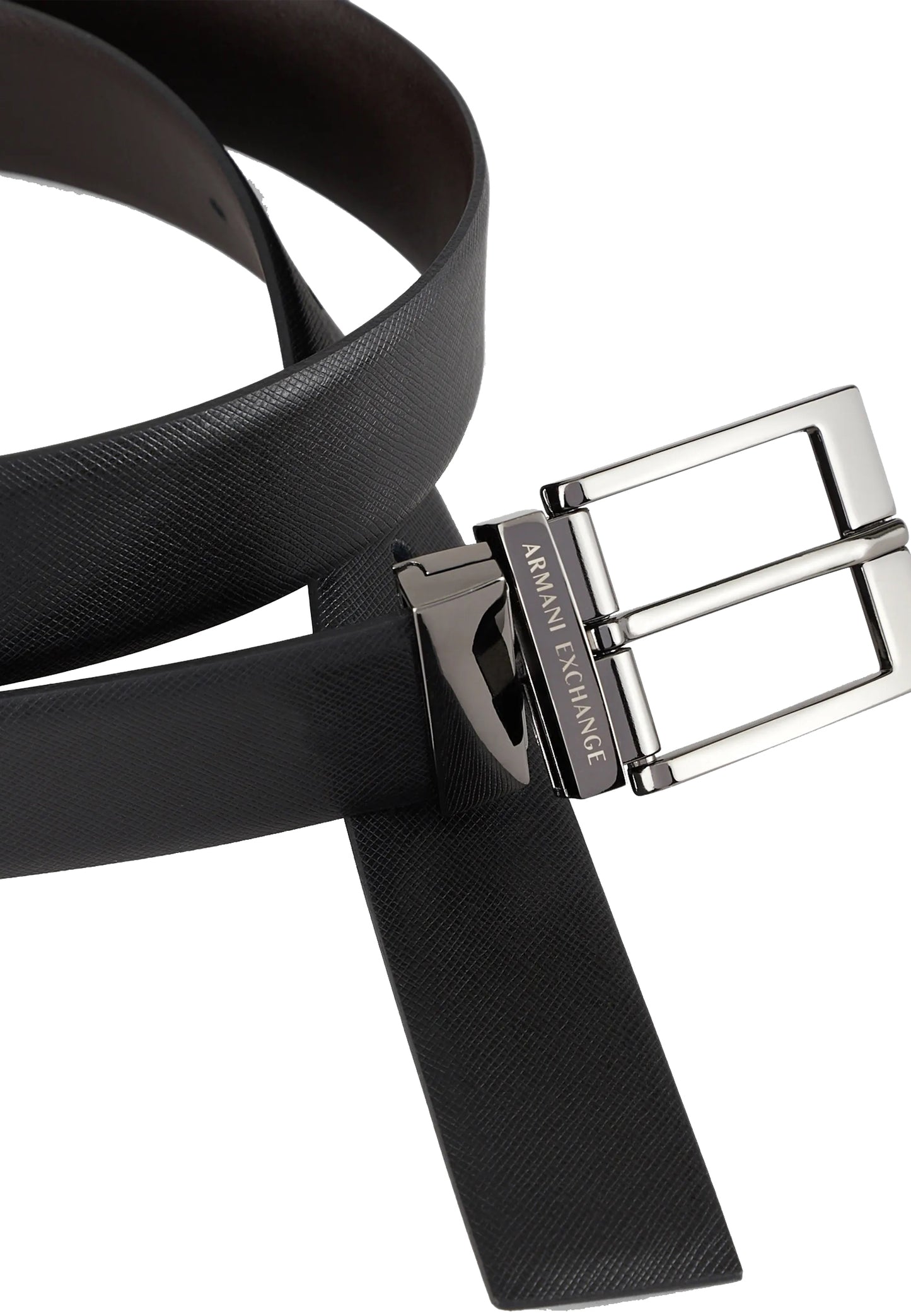 Armani Exchange P24 black eco-leather belt