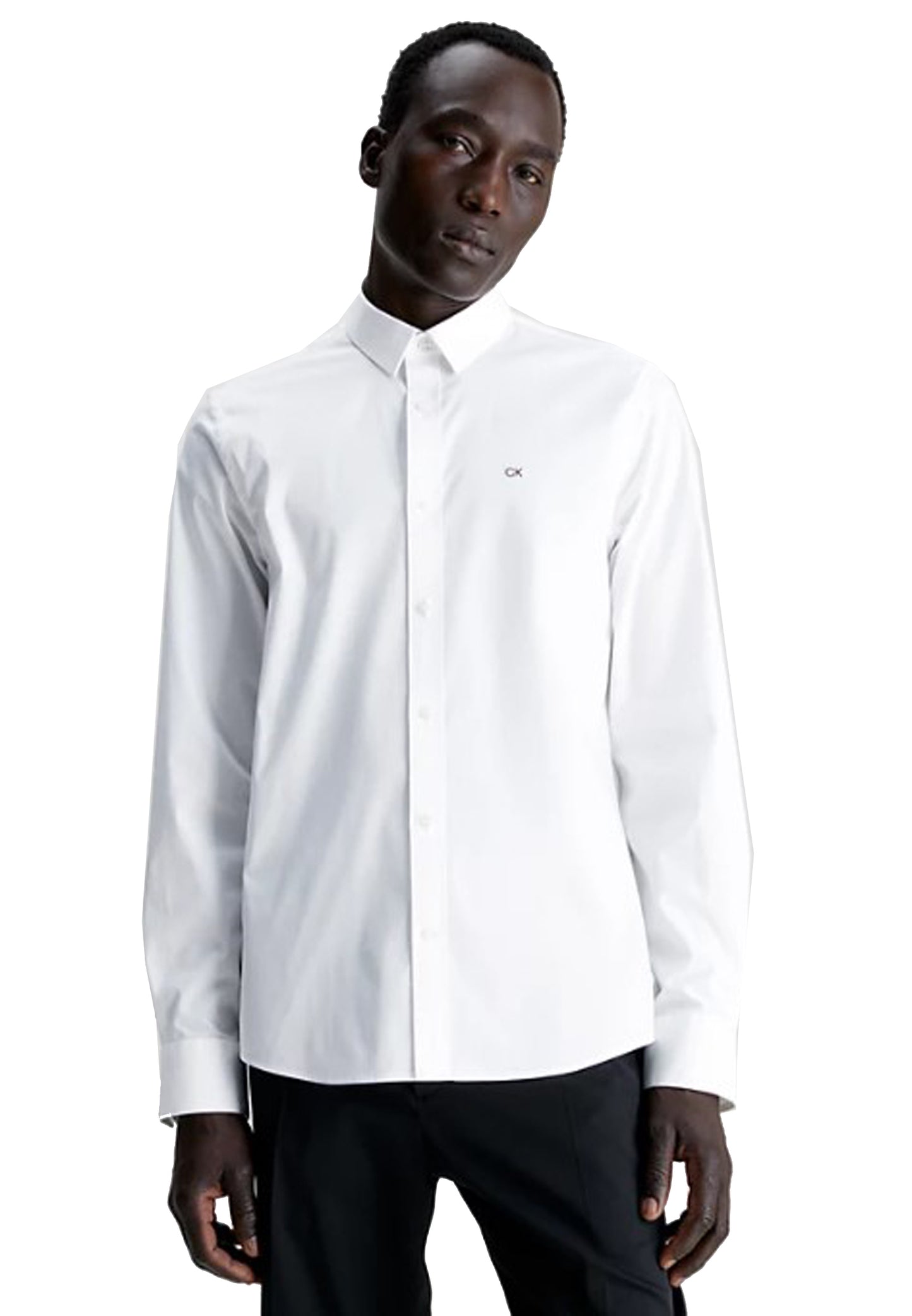 Camicia bianca cotone popeline aderente Calvin Klein P24