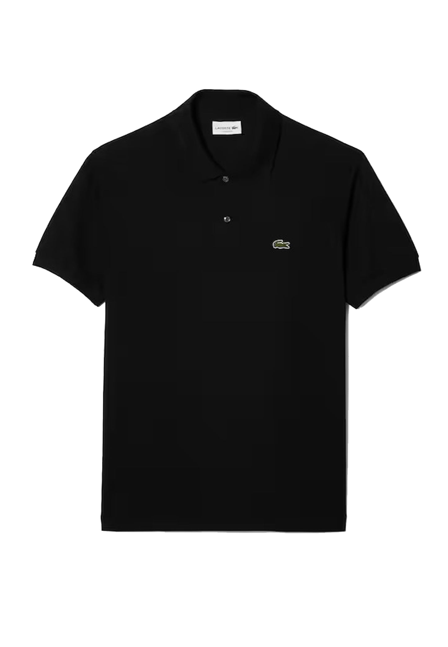 Polo classica nera cotone regular fit Lacoste P24