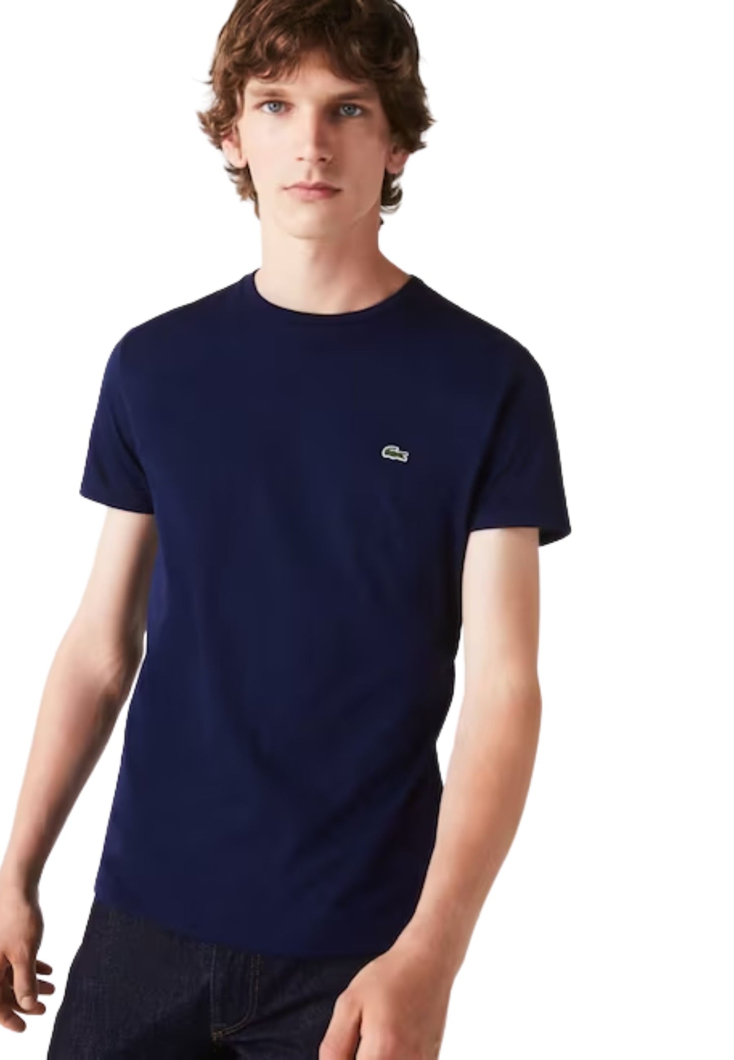 T-shirt girocollo manica corta blu cotone Lacoste P24