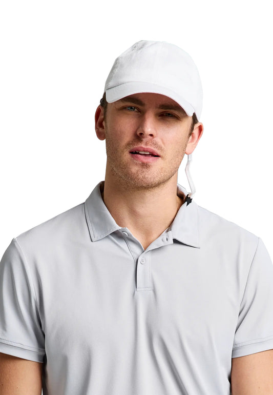 Slam P24 white cap with visor and adjustable strap