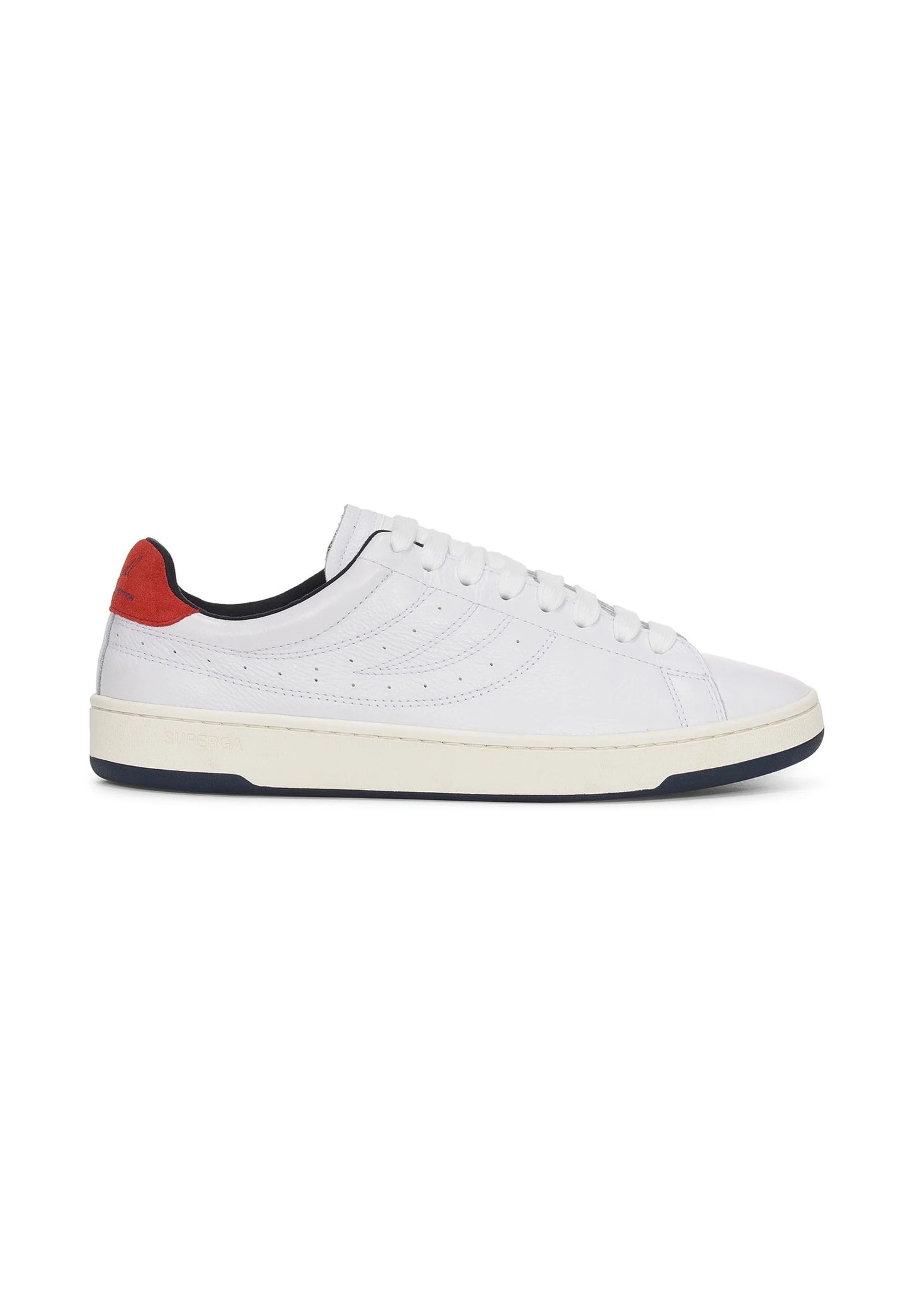 Scarpe pelle bianche blu Lendl Superga P24