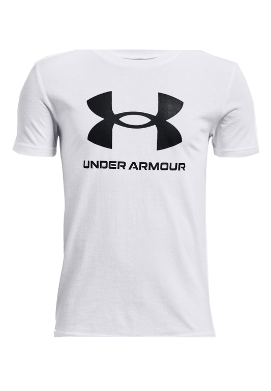 T-shirt girocollo bianca sportiva junior UA Sportstyle Under Armour P24