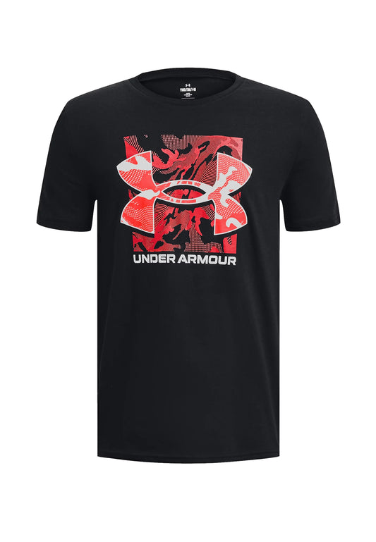 T-shirt girocollo nera ragazzo junior UA logo camouflage Under Armour P24