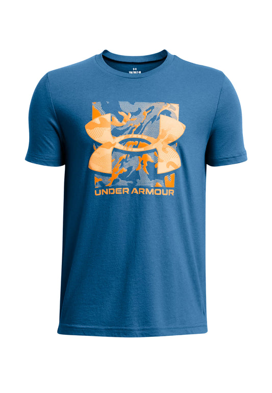 T-shirt girocollo blu ragazzo junior UA logo camouflage Under Armour P24