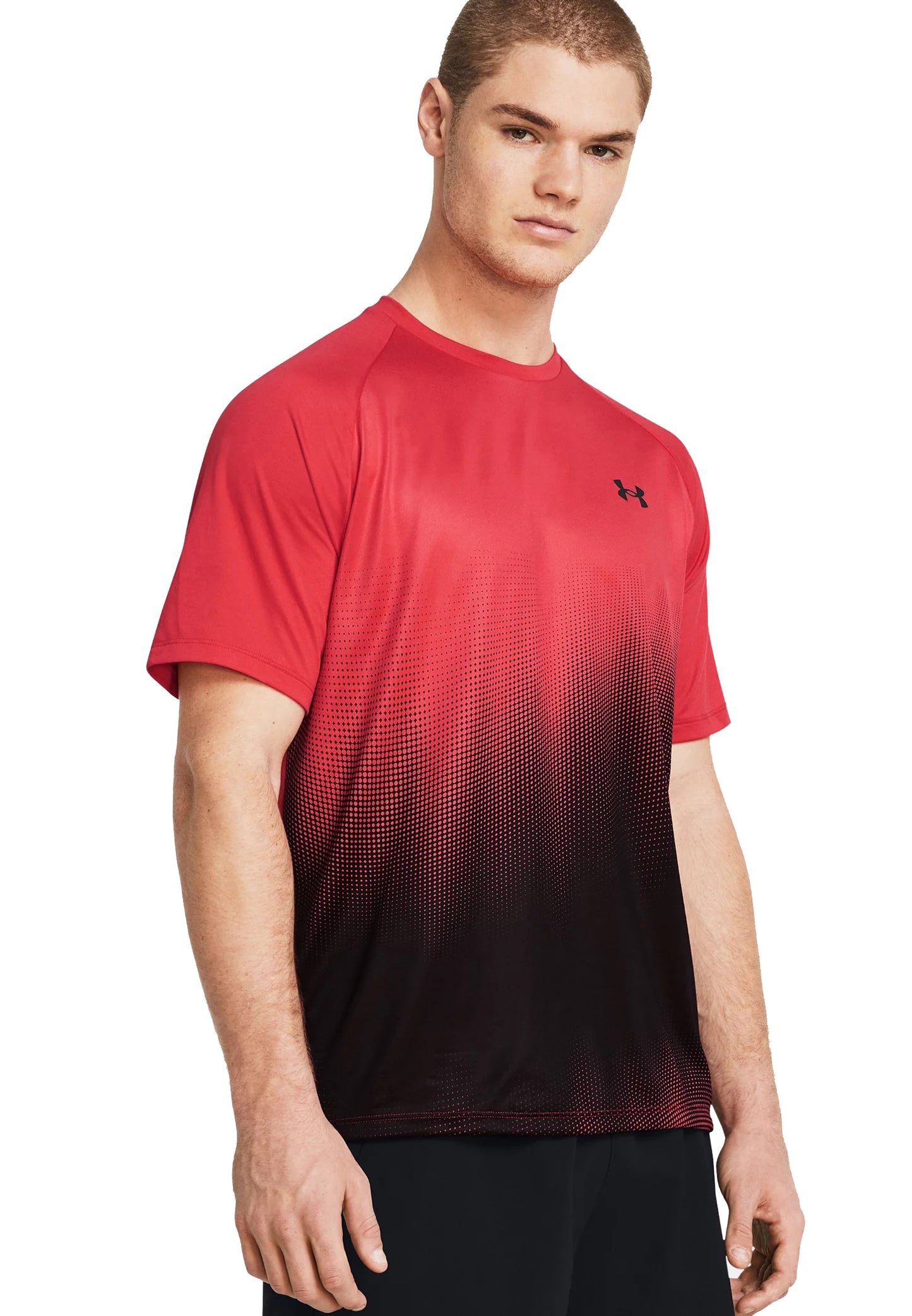 T-shirt tecnica fitness traspirante rossa nera UA Tech Face Under Amour P24
